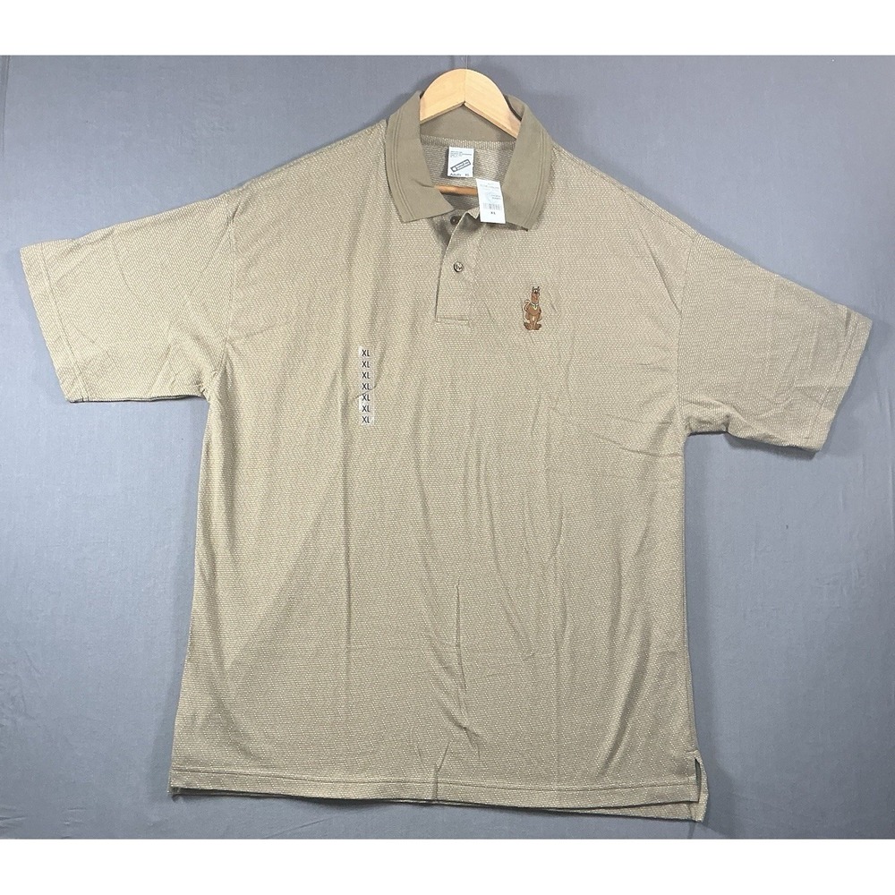 NWT vintage Warner Bros. Scooby-Doo XL short sleeve collared polo shirt Khaki